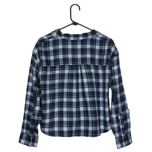 AMERICAN EAGLE Cropped Plaid Flannel Shirt - Size Medium - Picture 2 of 6
